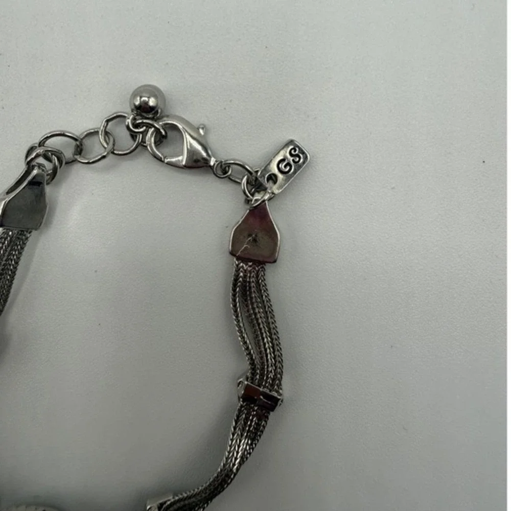 Vintage Silver‎ Tone Decor Charm Bracelet Women Boho Floral Medallion Antique